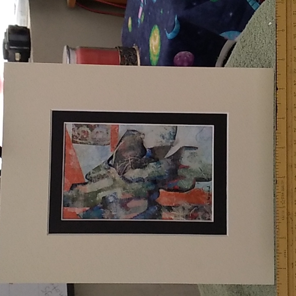 Crafted construction abstract art by joan hayward collage
